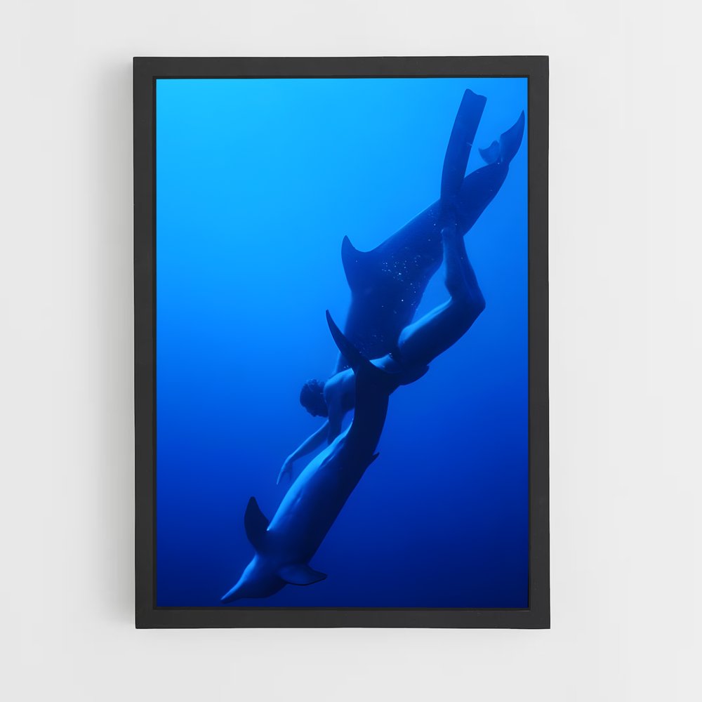 Poster Danse des Mantas – affiche Plongée en apnée (vue 2)